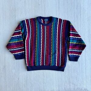 Vintage Always Relaxed Weekend 3D Knit Mens Large Coogi Style Multi Color 90s